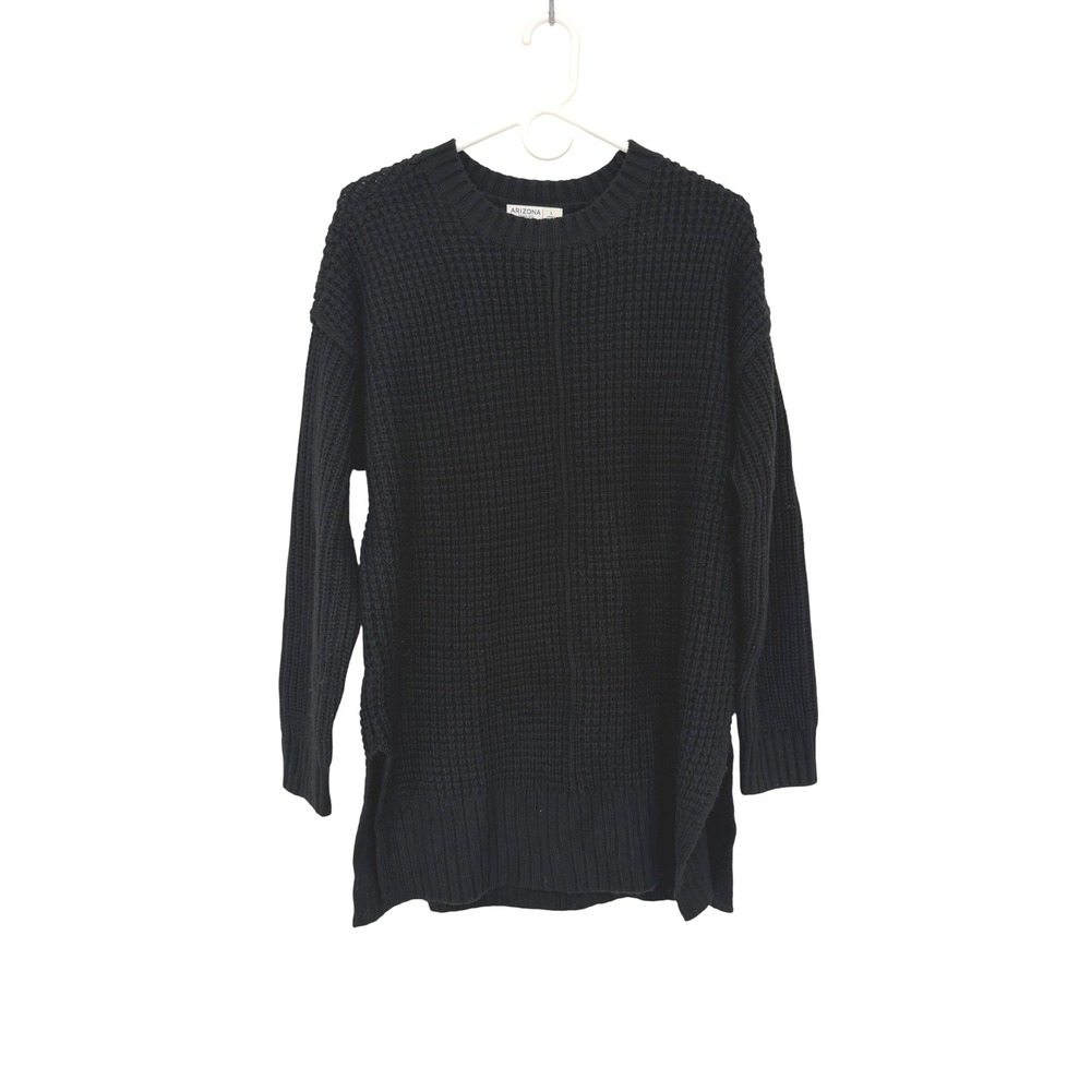 Arizona Jean Co Sweater Black Acrylic Oversized Waffle Knit Grunge Aesthetic L